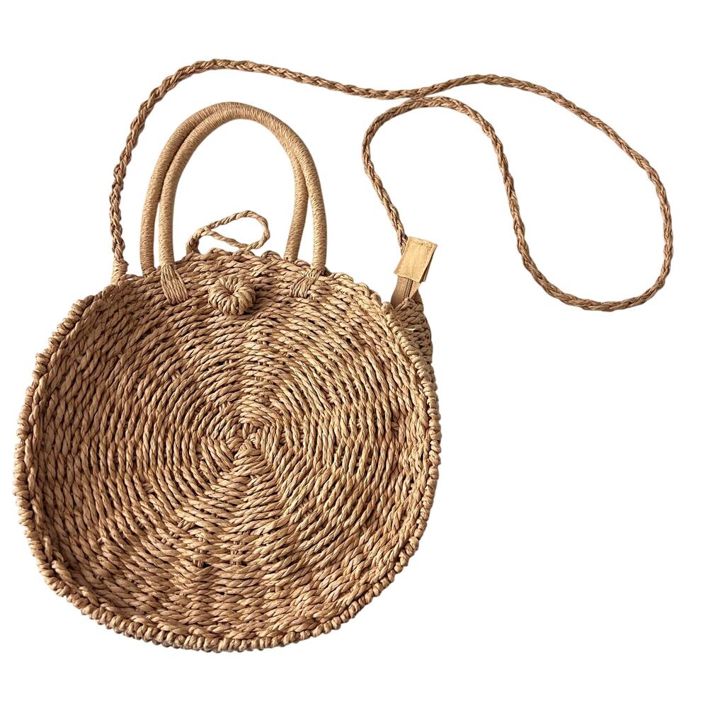 Colleen Lopez Round Straw Purse Woven